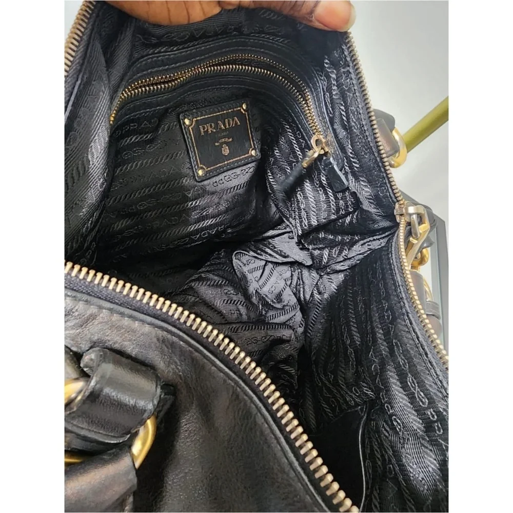 Authentic Prada Soft Calfskin Leather Satchel Bag iridescent